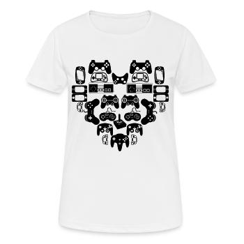 Heart Controller Joystick Gamer Gamer Gamer - Women's Breathable T-Shirt - white - Front - AI Model Female 172 dark (172cm)