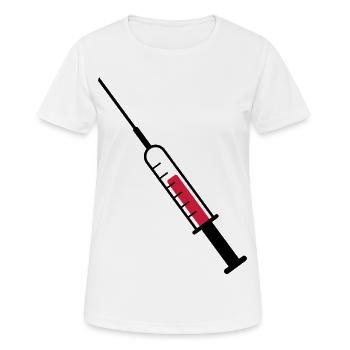 Spritze als Vektor - Frauen T-Shirt atmungsaktiv - Weiß - Vorne - AI Model Female 172 dark (172cm)