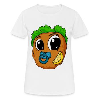 Baby Schnitzel - Frauen T-Shirt atmungsaktiv - Weiß - Vorne - AI Model Female 172 dark (172cm)