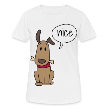 Mignon chien - T-shirt respirant Femme - blanc - Devant - AI Model Female 172 dark (172cm)