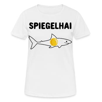 Spiegelhai Hai Spiegelei Wortwitz - Frauen T-Shirt atmungsaktiv - Weiß - Vorne - AI Model Female 172 dark (172cm)