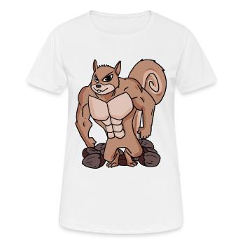 Squirrels with muscles - Women's Breathable T-Shirt - white - Front - AI Model Female 172 dark (172cm)