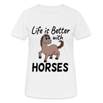 Proverbes de chevaux - T-shirt respirant Femme - blanc - Devant - AI Model Female 172 dark (172cm)