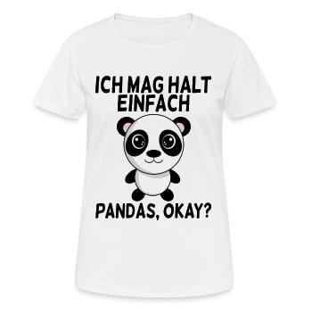 Ich mag Pandas - Frauen T-Shirt atmungsaktiv - Weiß - Vorne - AI Model Female 172 dark (172cm)