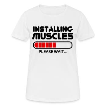 Installing Muscles - Women's Breathable T-Shirt - white - Front - AI Model Female 172 dark (172cm)
