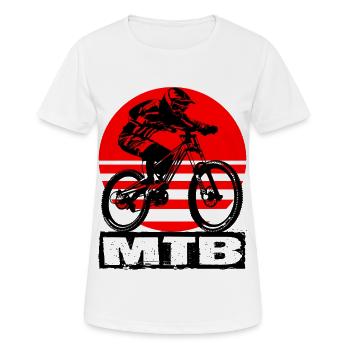 MTB - Frauen T-Shirt atmungsaktiv - Weiß - Vorne - AI Model Female 172 dark (172cm)