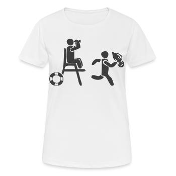 Maître nageur - T-shirt respirant Femme - blanc - Devant - AI Model Female 172 dark (172cm)