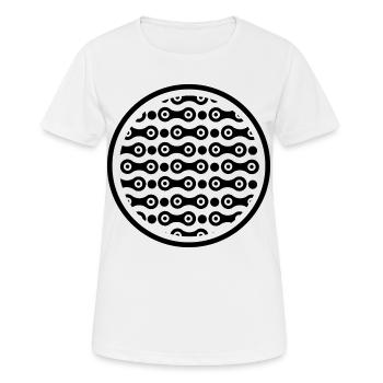 chain cycle bicycle chain team bike - Women's Breathable T-Shirt - white - Front - AI Model Female 172 dark (172cm)