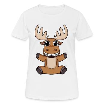 Elch - Frauen T-Shirt atmungsaktiv - Weiß - Vorne - AI Model Female 172 dark (172cm)