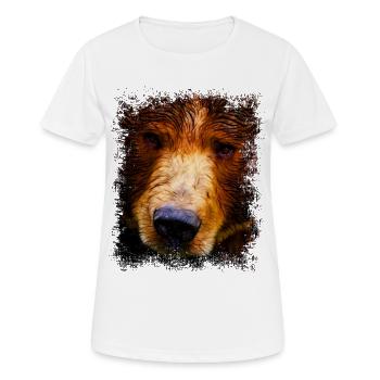 Brown Bear Bear Eyes - Women's Breathable T-Shirt - white - Front - AI Model Female 172 dark (172cm)