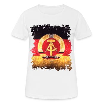 Drapeau de la RDA - T-shirt respirant Femme - blanc - Devant - AI Model Female 172 dark (172cm)