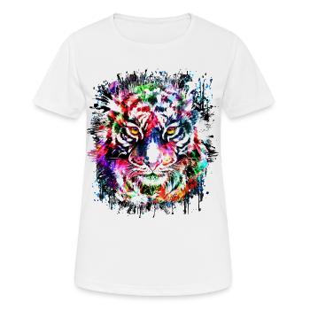 Tiger - Colorful Tiger Head - Tiger Cat - Women's Breathable T-Shirt - white - Front - AI Model Female 172 dark (172cm)