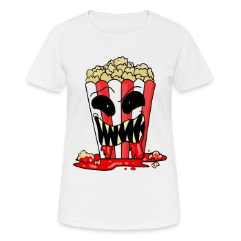 Horror Horror Movie Popcorn Gift - Women's Breathable T-Shirt - white - Front - AI Model Female 172 dark (172cm)