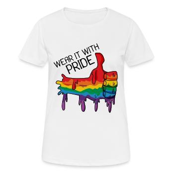 Gay Pride Geschenk - Frauen T-Shirt atmungsaktiv - Weiß - Vorne - AI Model Female 172 dark (172cm)