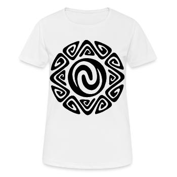 Polynesisches Schwarzes Tribal-Symbol - Frauen T-Shirt atmungsaktiv - Weiß - Vorne - AI Model Female 172 dark (172cm)