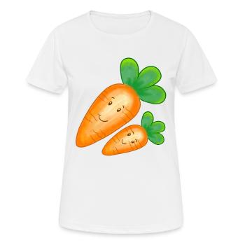 Carotte Carotte en riant - T-shirt respirant Femme - blanc - Devant - AI Model Female 172 dark (172cm)
