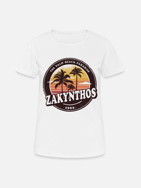 Zakynthos Greece Vintage Beach Design - Women's Breathable T-Shirt - white