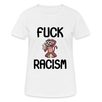 Gegen Rassismus - Frauen T-Shirt atmungsaktiv - Weiß - Vorne - AI Model Female 172 dark (172cm)