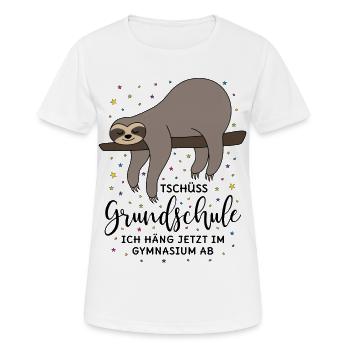 Grundschule Abschluss Tschüss Faultier Gymnasium - Frauen T-Shirt atmungsaktiv - Weiß - Vorne - AI Model Female 172 dark (172cm)