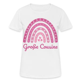 Große Cousine Boho Regenbogen - Frauen T-Shirt atmungsaktiv - Weiß - Vorne - AI Model Female 172 dark (172cm)