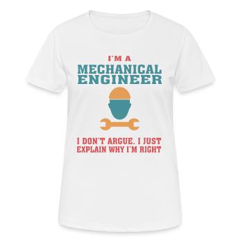 Funny Mechanical Engineering Quote for Mechanical - Women's Breathable T-Shirt - white - Front - AI Model Female 172 dark (172cm)