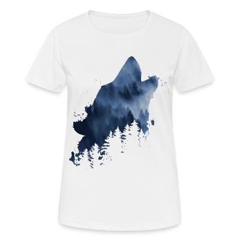 forêt nuageuse de loups hurlants - T-shirt respirant Femme - blanc - Devant - AI Model Female 172 dark (172cm)