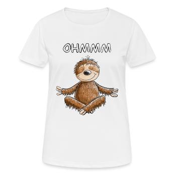 Chilling Yoga Paresseux I Méditation I Fun - T-shirt respirant Femme - blanc - Devant - AI Model Female 172 dark (172cm)