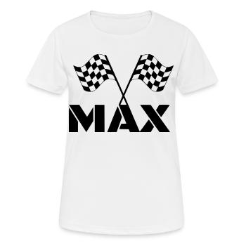 Für Fans von Max. DGP-Rennen. Zielflagge * - Frauen T-Shirt atmungsaktiv - Weiß - Vorne - AI Model Female 172 dark (172cm)