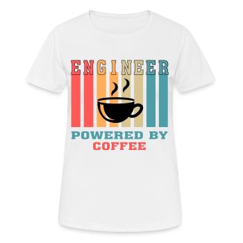 Funny Engineer Powered by Kaffee Geschenk für Ingenieur - Frauen T-Shirt atmungsaktiv - Weiß - Vorne - AI Model Female 172 dark (172cm)