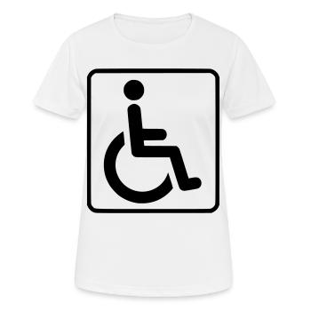 Wheelchair symbol for the disabled # - Women's Breathable T-Shirt - white - Front - AI Model Female 172 dark (172cm)