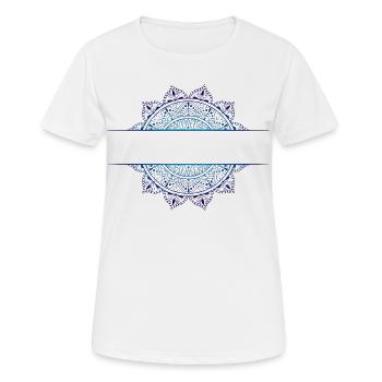 Mandala Cyan Magenta - T-shirt respirant Femme - blanc - Devant - AI Model Female 172 dark (172cm)