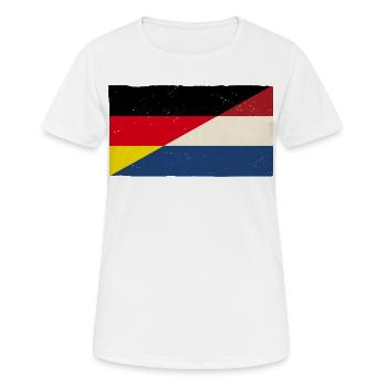 Allemagne et Pays-Bas Pavillon vintage - T-shirt respirant Femme - blanc - Devant - AI Model Female 172 dark (172cm)