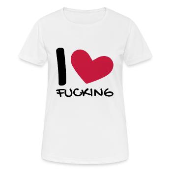I love - Frauen T-Shirt atmungsaktiv - Weiß - Vorne - AI Model Female 172 dark (172cm)