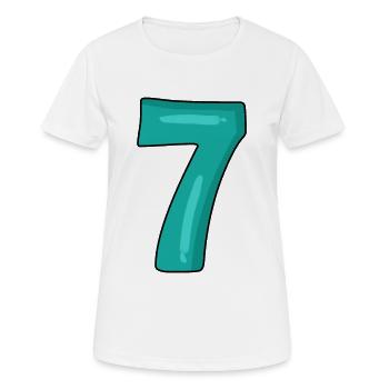 Nummer 7 - Frauen T-Shirt atmungsaktiv - Weiß - Vorne - AI Model Female 172 dark (172cm)