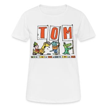 C’est l’anniversaire de TOM - T-shirt respirant Femme - blanc - Devant - AI Model Female 172 dark (172cm)