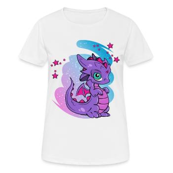 liebender Fantasy-Drache - Frauen T-Shirt atmungsaktiv - Weiß - Vorne - AI Model Female 172 dark (172cm)