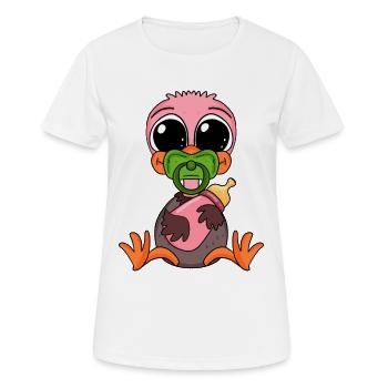 Baby Strauß - Frauen T-Shirt atmungsaktiv - Weiß - Vorne - AI Model Female 172 dark (172cm)