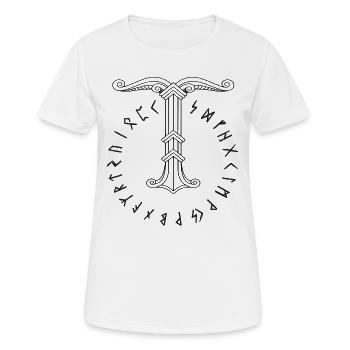 Irminsul Wikinger-Symbol - Frauen T-Shirt atmungsaktiv - Weiß - Vorne - AI Model Female 172 dark (172cm)