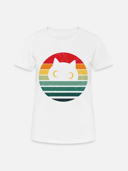 Retro Cat Vintage Cat Miłośnik kotów - Dame T-shirt svedtransporterende - hvid