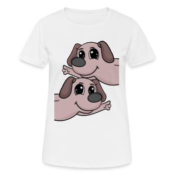 Chiens chiens - T-shirt respirant Femme - blanc - Devant - AI Model Female 172 dark (172cm)