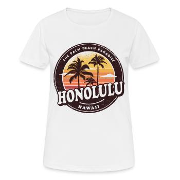 Honolulu Hawaii Vintage Beach Design - Frauen T-Shirt atmungsaktiv - Weiß - Vorne - AI Model Female 172 dark (172cm)