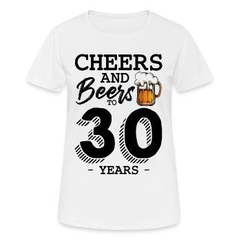 Bierkrug-Illustration mit Schaum 30 Jahre B-Day - Frauen T-Shirt atmungsaktiv - Weiß - Vorne - AI Model Female 172 dark (172cm)
