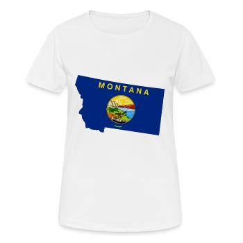 Montana ÉTATS-UNIS Montana Flag Carte - T-shirt respirant Femme - blanc - Devant - AI Model Female 172 dark (172cm)