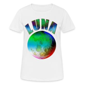 Luna Lune Arc-en-ciel - T-shirt respirant Femme - blanc - Devant - AI Model Female 172 dark (172cm)