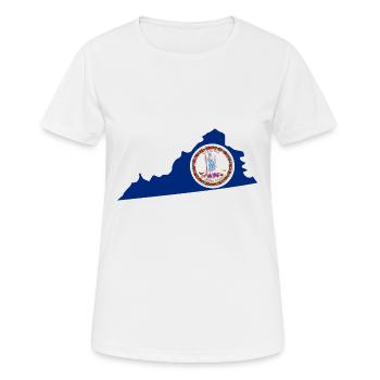 Virginia USA State Virginia Flagge Karte - Frauen T-Shirt atmungsaktiv - Weiß - Vorne - AI Model Female 172 dark (172cm)