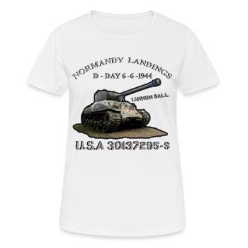 LANDUNG NORMANDIE Louis RUNEMBERG © Adagp - Frauen T-Shirt atmungsaktiv - Weiß - Vorne - AI Model Female 172 dark (172cm)