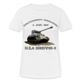 LANDUNG NORMANDIE Louis RUNEMBERG © Adagp - Frauen T-Shirt atmungsaktiv - Weiß - Vorne - AI Model Female 172 dark (172cm)