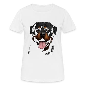 Rottweiler - T-shirt respirant Femme - blanc - Devant - AI Model Female 172 dark (172cm)