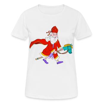 Saint Nicholas on Toy Hobby Horse - Women's Breathable T-Shirt - white - Front - AI Model Female 172 dark (172cm)