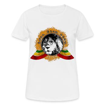 Reggae Löwe - Frauen T-Shirt atmungsaktiv - Weiß - Vorne - AI Model Female 172 dark (172cm)